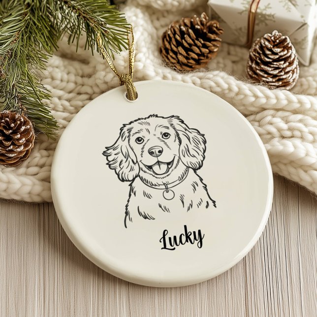 Personalized Spaniel Dog Christmas Keramik Ornament (Von Creator hochgeladen)
