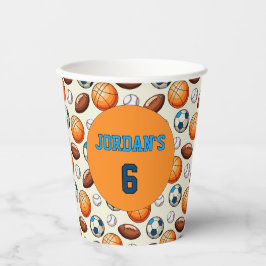 Personalized Sports Birthday Paper Cups  Pappbecher