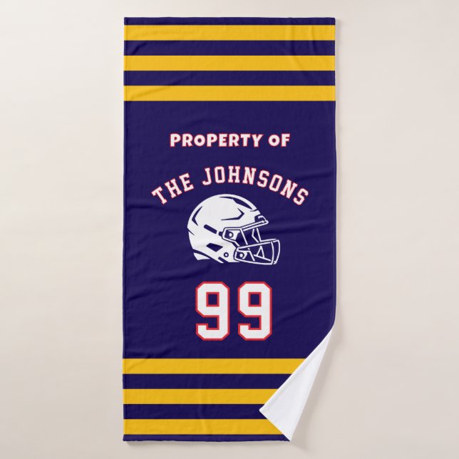 Personalized Sports Towel | Custom Football Player Badehandtuch (Badehandtuch)