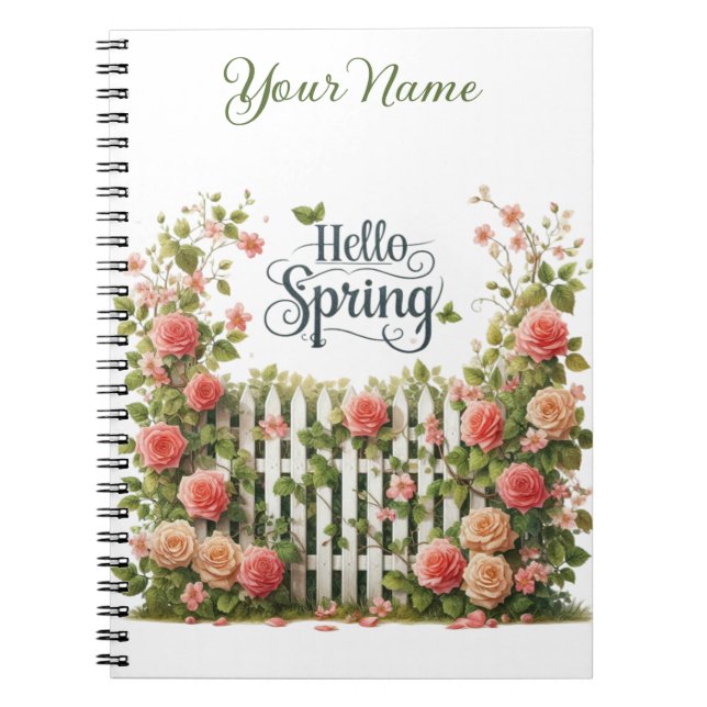 Personalized Spring Floral Spiral Notebook Notizblock (Vorderseite)