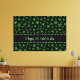 Personalized St. Patrick’s Day Shamrock on Black Leinwanddruck