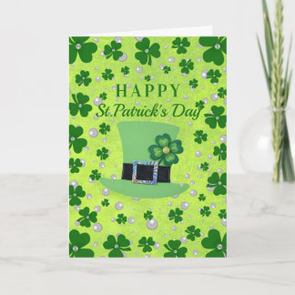 Personalized St. Patrick’s Day Shamrock with Pearl Karte