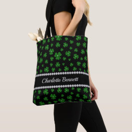 Personalized St. Patrick’s Day Shamrock with Pearl Tasche