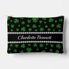 Personalized St. Patrick’s Day Shamrock with Pearl Zubehörtasche