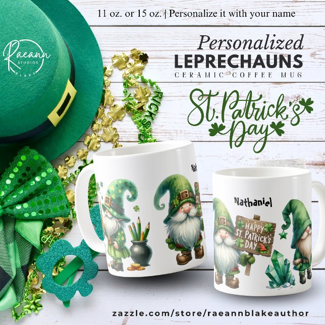 Personalized St. Patrick's Day Leprechauns Ceramic Kaffeetasse (Von Creator hochgeladen)