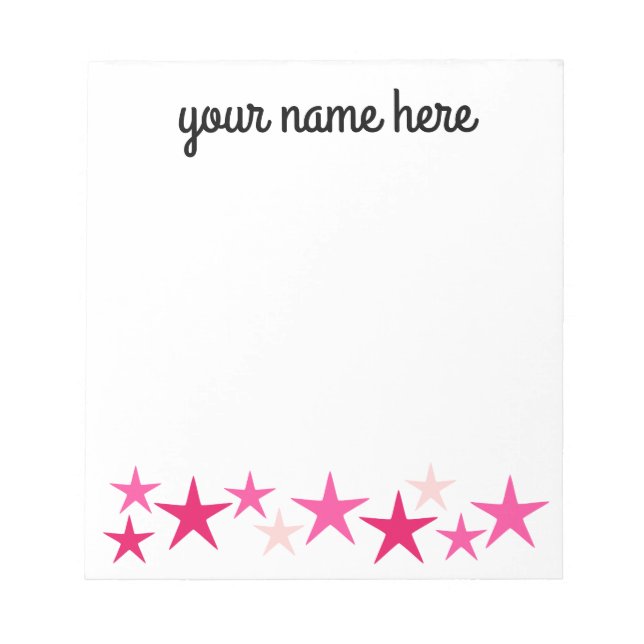 Personalized Stars Stationery for Girls Notizblock (Vorderseite)