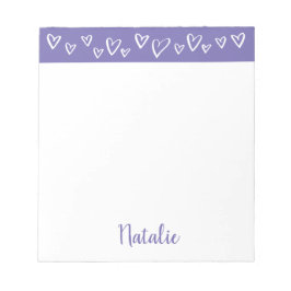 Personalized Stationery for girls custom hearts Notizblock