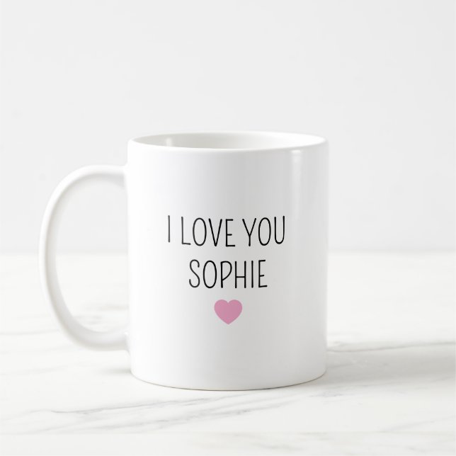 Personalized Stoneware Mug for Mimi, custom name  (Gauche)