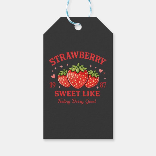 Personalized Strawberry Sweet Custom Birth Year Geschenkanhänger (Vorderseite)