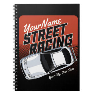 Personalized Street Racing Race Car Motorsport Notizblock