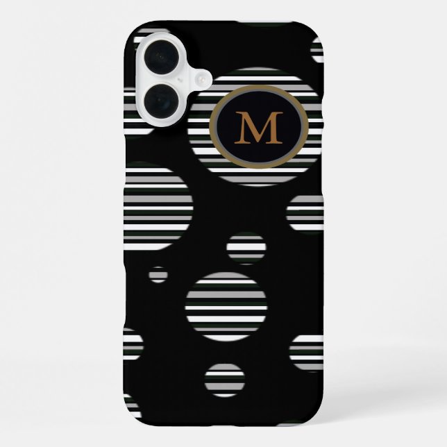 Personalized Striped iPhone 16 Plus Hülle (Rückseite)