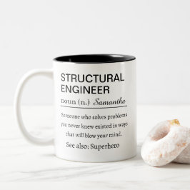 Personalized Structural Engineer Definition Funny  Zweifarbige Tasse