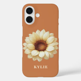 Personalized Sunflower Name Terra Cotta Phone Case