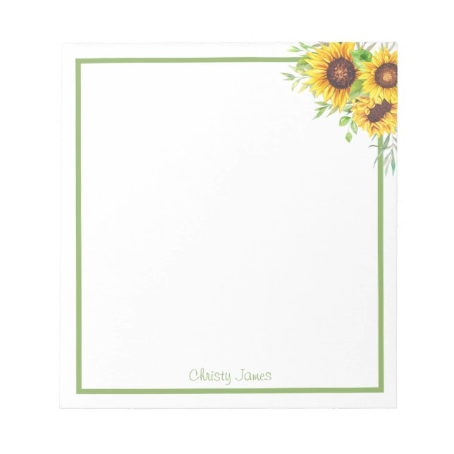 Personalized Sunflower Notepad Notizblock (Vorderseite)