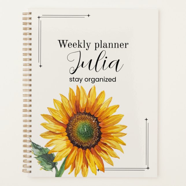 Personalized Sunflower Planner  Planer (Vorderseite)