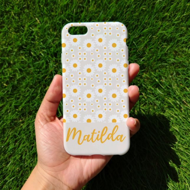 Personalized Sunny Daisy Pattern Phone Case (Von Creator hochgeladen)