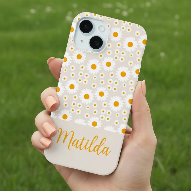 Personalized Sunny Daisy Pattern Phone Case (Von Creator hochgeladen)