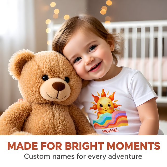 Personalized Sunny Rainbow Baby  T-shirt (Von Creator hochgeladen)