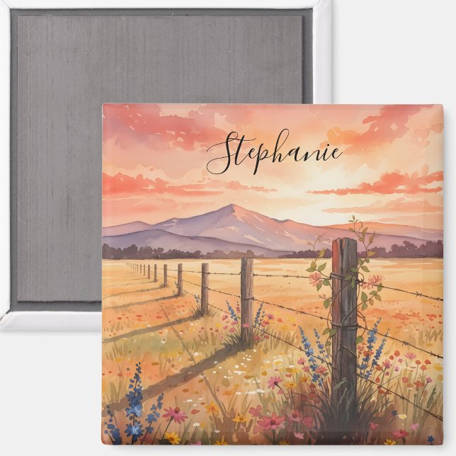 Personalized Sunset Wildflower Magnet (Von Creator hochgeladen)