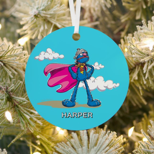 Personalized Super Grover | Custom Name & Photo Ornament Aus Metall (InSitu)