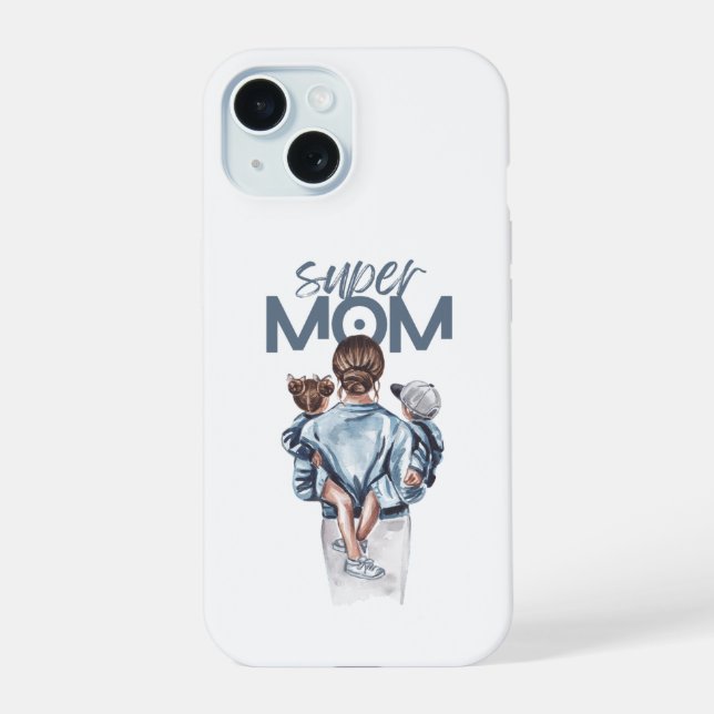 Personalized Super Mom with Son and Daughter Gift (Verso)
