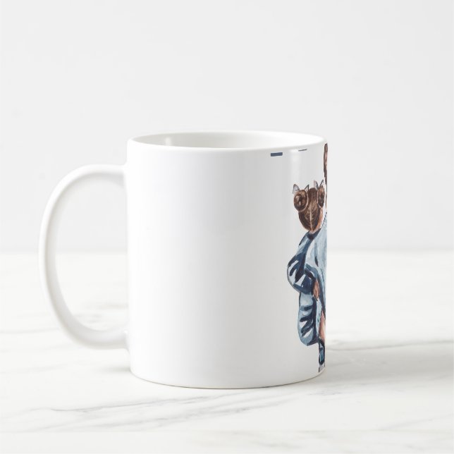 Personalized Super Mom with Son and Daughter Gift Kaffeetasse (Links)