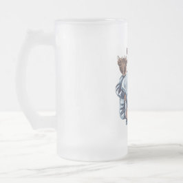 Personalized Super Mom with Son and Daughter Gift Mattglas Bierglas