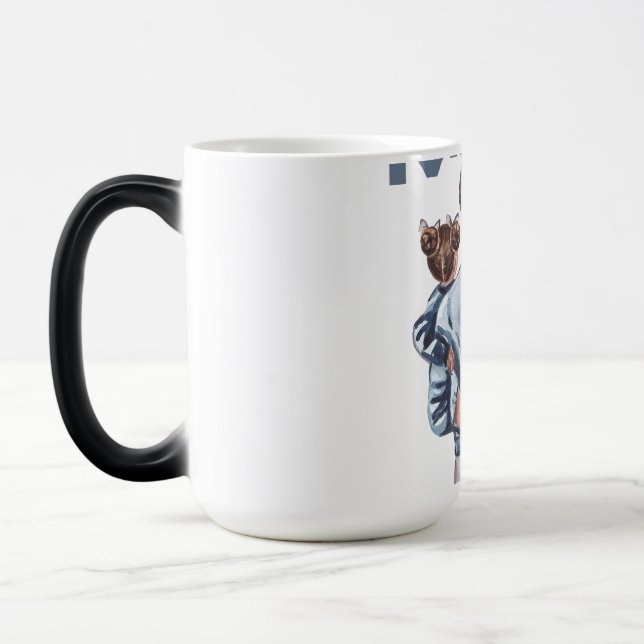 Personalized Super Mom with Son and Daughter Gift Verwandlungstasse (Links)
