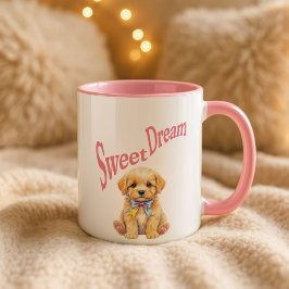 Personalized "Sweet Dream" Puppy Dog Watercolor Mu Tasse