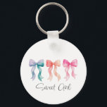 Personalized Sweet Girl Keychain | Custom Name Bow Schlüsselanhänger<br><div class="desc">Add a charming touch to your everyday accessories with this personalized Sweet Girl keychain featuring a cute watercolor bow design and custom name option. This adorable keychain is perfect for decorating keys, bags, backpacks, or purses while showing off a soft coquette aesthetic style. Customize it with any name to create...</div>