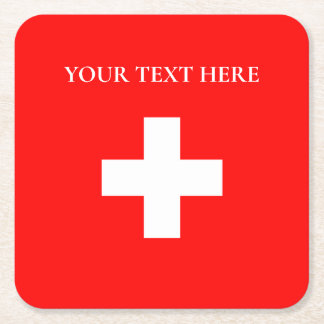 Personalized Switzerland Flag Schweiz Swiss Europe Rechteckiger Pappuntersetzer