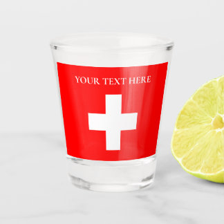 Personalized Switzerland Flag Schweiz Swiss Europe Schnapsglas