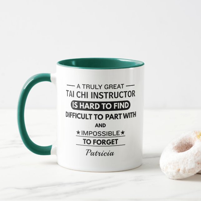 Personalized Tai Chi Instructor Appreciation  Tasse (Mit Donut)