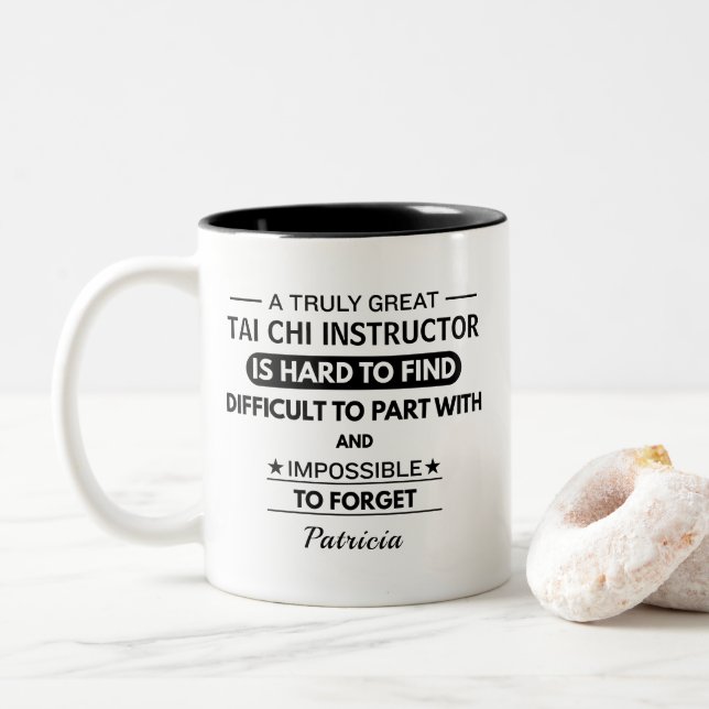 Personalized Tai Chi Instructor Zweifarbige Tasse (Mit Donut)