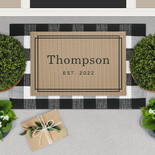 Personalized Tan Family Last Name Monogram Fußmatte