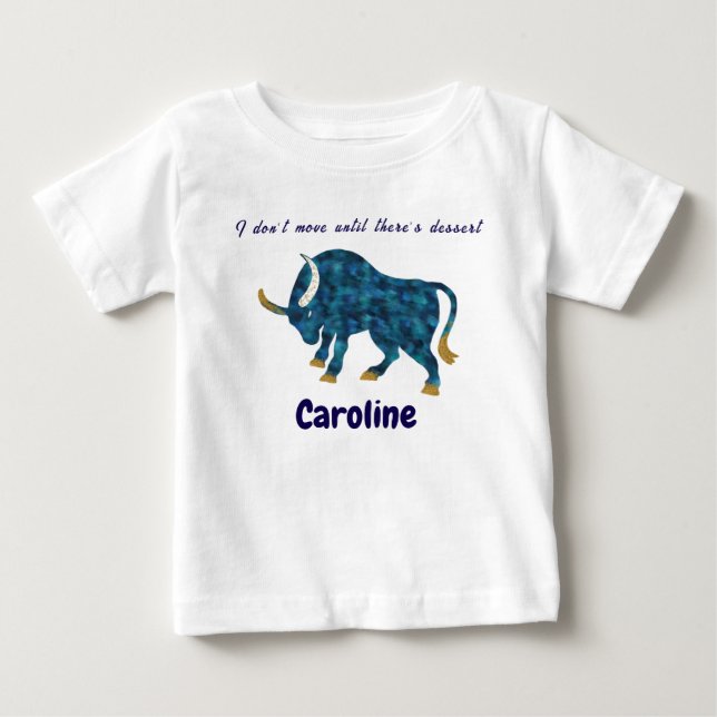 Personalized Taurus Gourmet & Grounded Toddler Art Baby T-shirt (Vorderseite)