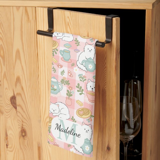 Personalized Tea & Baker Monogram Kitchen Towels Geschirrtuch (Drittel gefaltet)