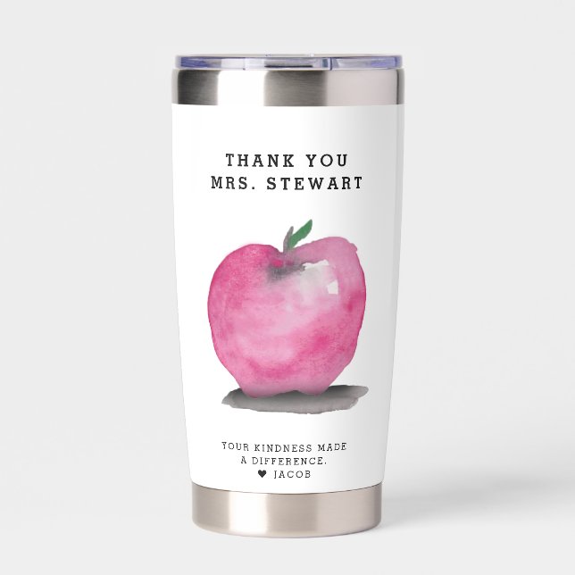 Personalized Teacher Appreciation Apple Thank you Thermobecher (Vorderseite)