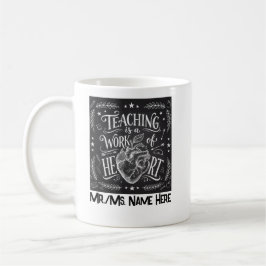Personalized Teacher Appreciation Chalkboard Heart Kaffeetasse