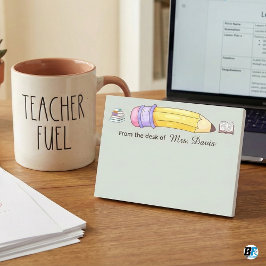 Personalized Teacher From The Desk Of Pencil & Bk Post-it Klebezettel