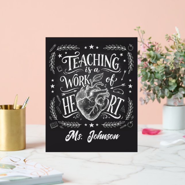 Personalized Teacher Gift Poster – Classroom Decor (Mariage)
