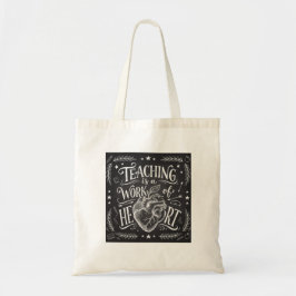 Personalized Teacher Heart Chalkboard Budget Tote  Tragetasche