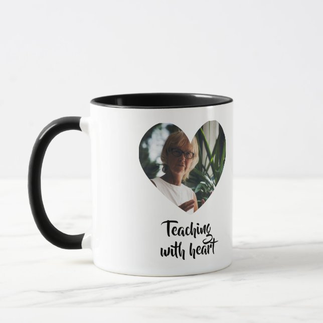 Personalized Teacher mug with Heart Photo Frame (Gauche)