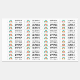 Personalized Teacher Name Labels – Rainbow Design Etiketten