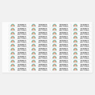 Personalized Teacher Name Labels – Rainbow Design Etiketten