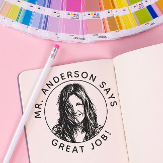 Personalized Teacher Stamp With Custom Photo Stamp Permastempel