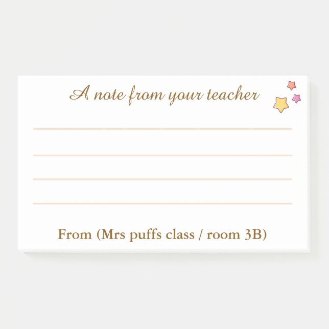 Personalized Teacher Sticky Note Pad Post-it Klebezettel (Vorderseite)