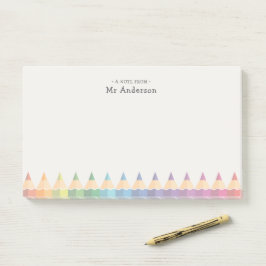 Personalized Teacher's Name Colorful Pencils Post-it Klebezettel