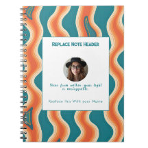 Personalized Teal and Orange Wave Patterned 