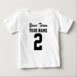 Personalized Team Athletic Baby Sports Jersey Tee<br><div class="desc">This customizable baby sports jersey style t-shirt has room in the template for your text. Replace the sample words with your own. There is room on the front and back of the shirt for your name or text and number. You can delete the team name if you want. Click customize...</div>